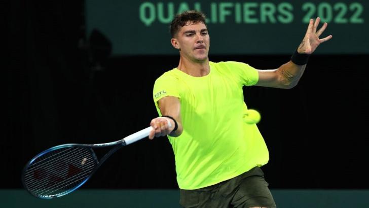 Tennis player Thanasi Kokkinakis in action